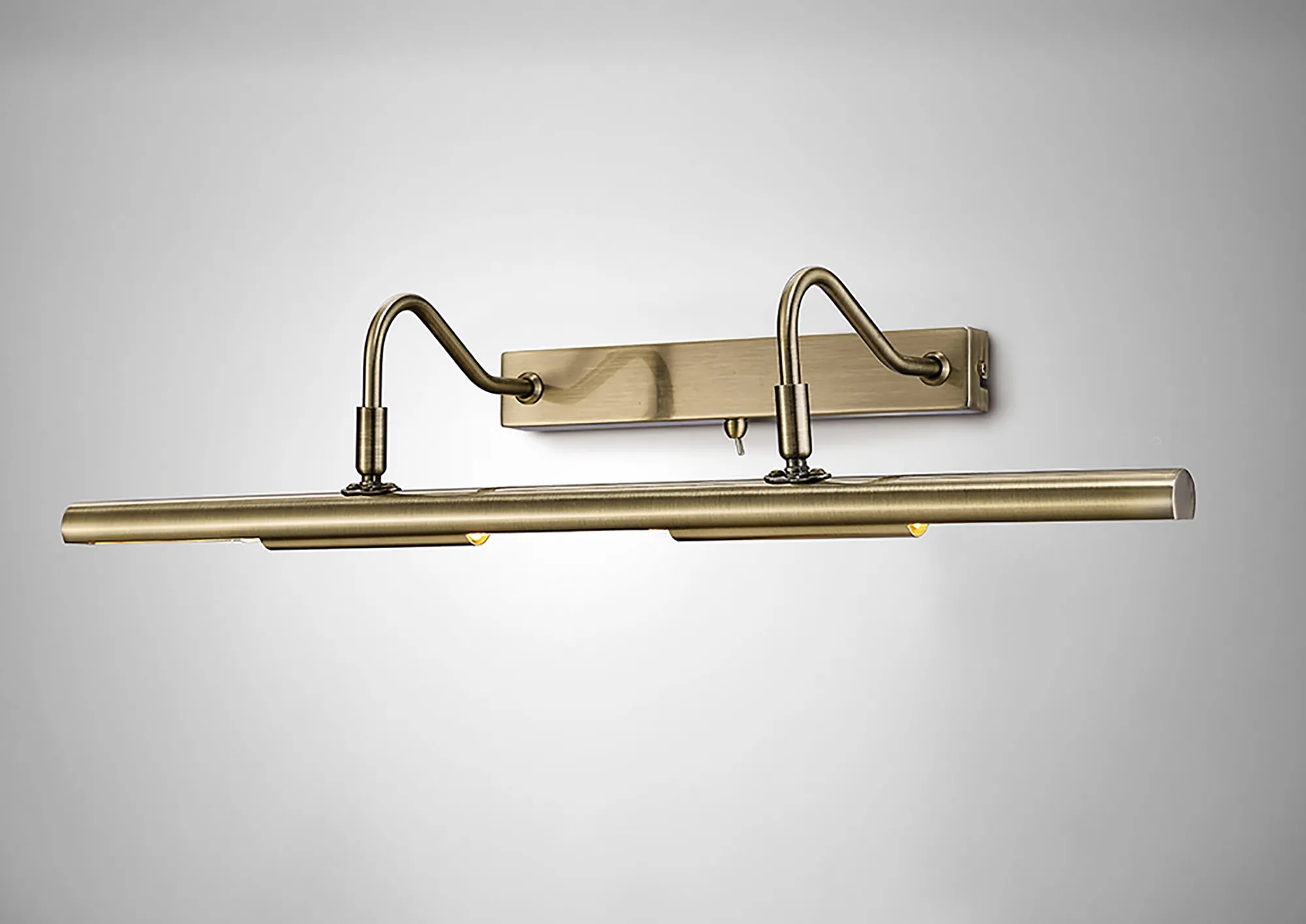 Abacus 16W Dimmable Wall/Picture Light Switched 2700K Antique Brass DK1080  Deco Abacus Dimmable Antique Brass